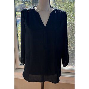 Curves 360 by NYDJ The Perfect 3/4‎ Blouse Top, Size M Medium, Sheer